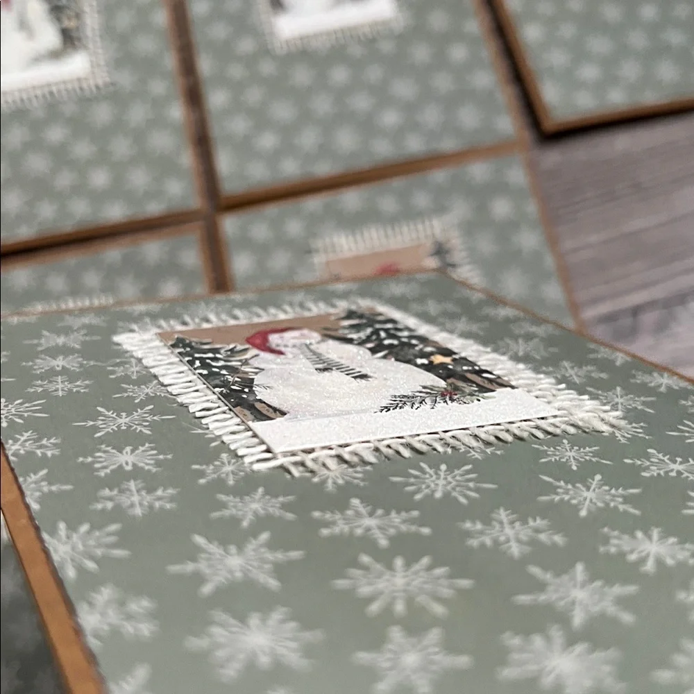Handmade Snowman Christmas Holiday Cards Set of 18 Includes Envelopes